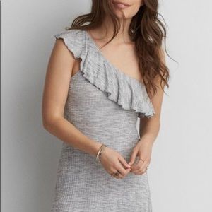 Flowy ruffled one shoulder summer dress